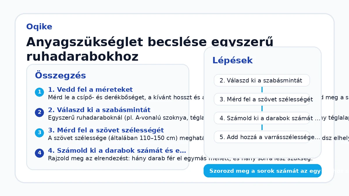 Anyagszükséglet becslése egyszerű ruhadarabokhoz