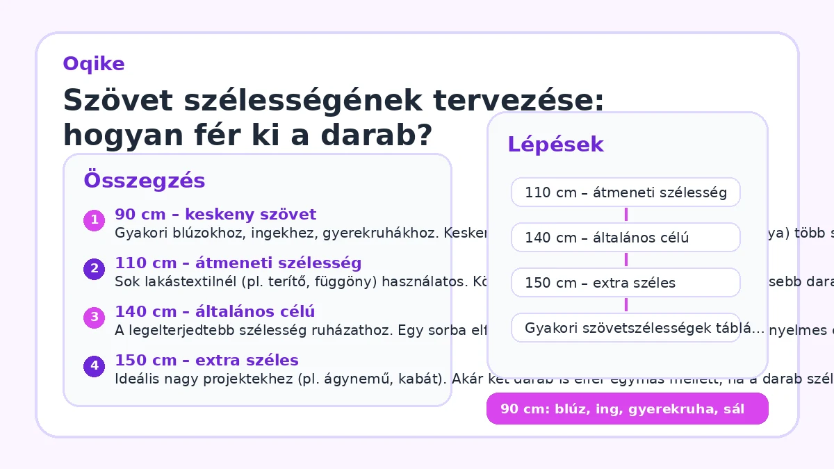 Szövet szélességének tervezése: hogyan fér ki a darab?