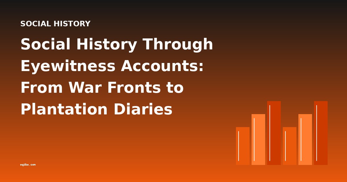 Social History Through Eyewitness Accounts: From War Fronts to Plantation Diaries