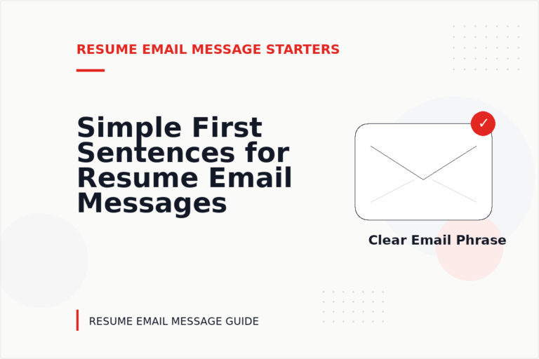 Simple First Sentences for Resume Email Messages Simple First Sentences for Resume Email Messages