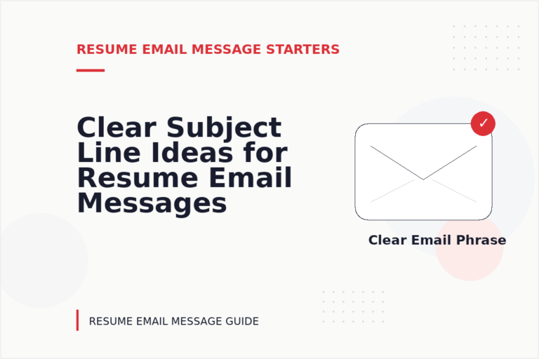 Clear Subject Line Ideas for Resume Email Messages