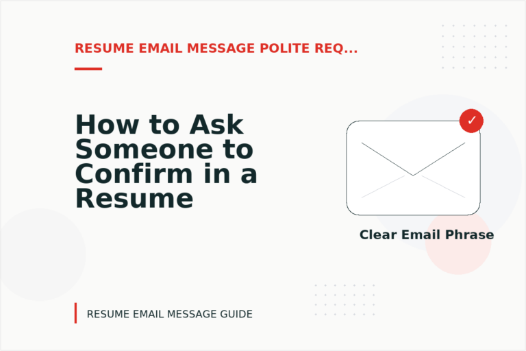 How to Ask Someone to Confirm in a Resume Email Message