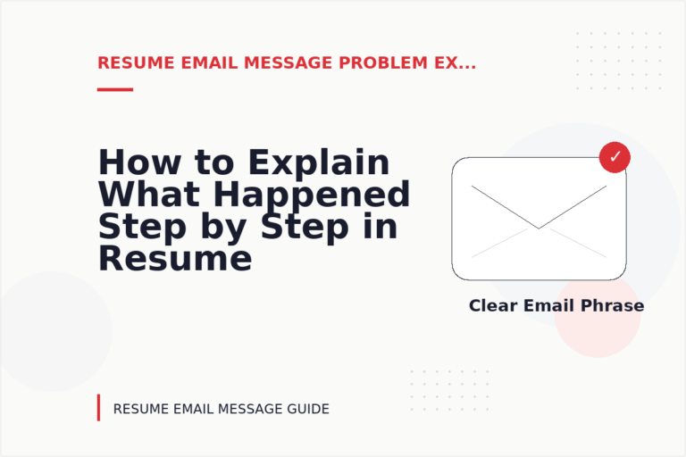 How to Explain What Happened Step by Step in Resume Email Message English