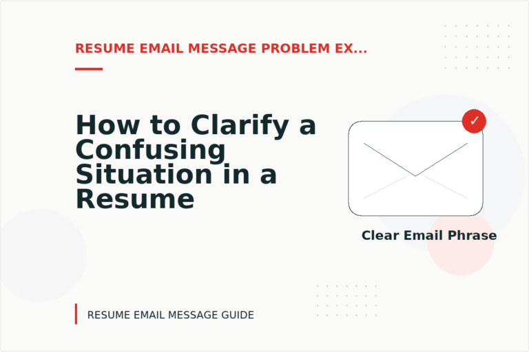 How to Clarify a Confusing Situation in a Resume Email Message How to Clarify a Confusing Situation in a Resume Email Message