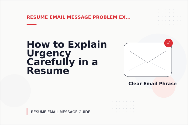 How to Explain Urgency Carefully in a Resume Email Message