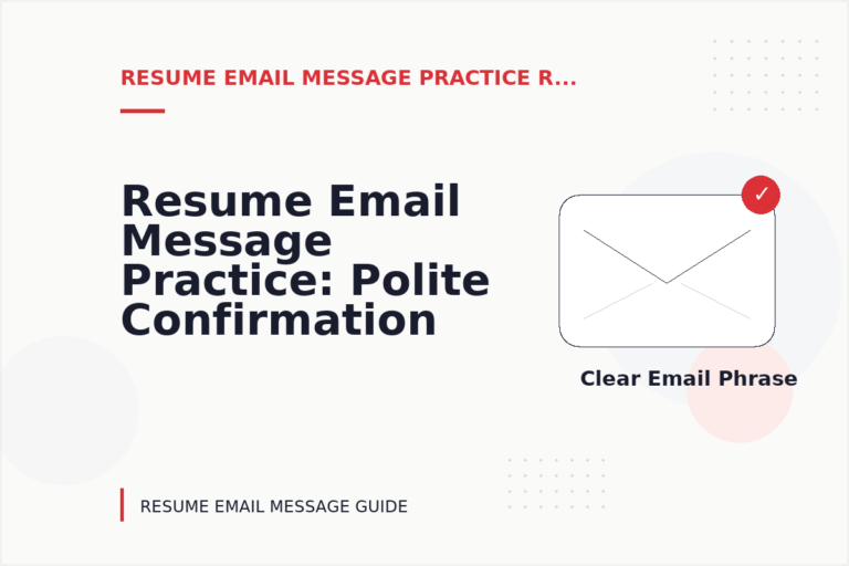 Resume Email Message Practice: Polite Confirmation Examples Resume Email Message Practice: Polite Confirmation Examples