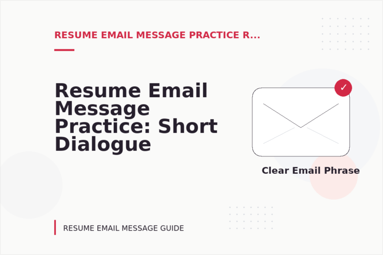 Resume Email Message Practice: Short Dialogue Examples Resume Email Message Practice: Short Dialogue Examples