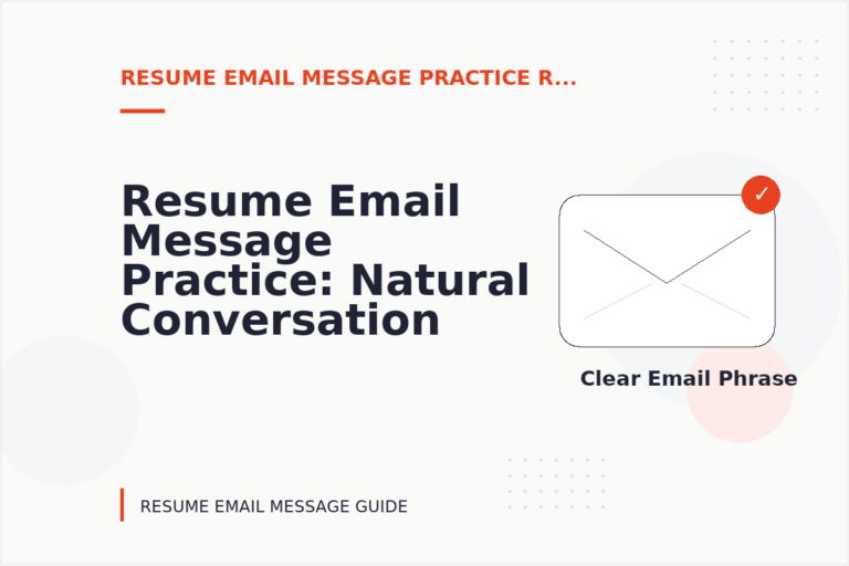 Resume Email Message Practice: Natural Conversation Lines Resume Email Message Practice: Natural Conversation Lines