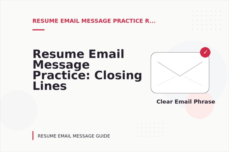 Resume Email Message Practice: Closing Lines and Follow-Ups Resume Email Message Practice: Closing Lines and Follow-Ups